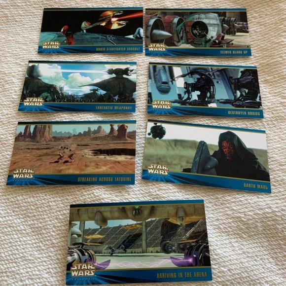 Star Wars: The Phantom Menace Topps  wide vision trading cards lot of 7 cards - Picture 1 of 3